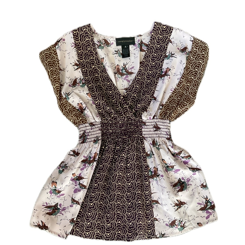 Anthropologie Corey Lynn Calter Thrush Song  Silk Blouse
